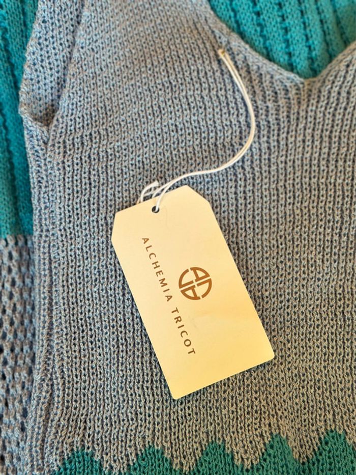 Robe longue maille bleue Alchemia Tricot – Taille unique Neuve - photo numéro 7