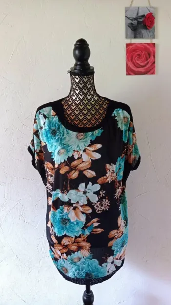 🌸Tunique bi-matière, taille 46