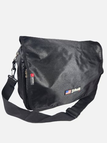 Sac Bandoulière Besace Schott NYC Noir Vintage - Très Bon État