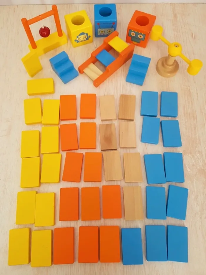 Dominos robots jeu de manipulation en bois - photo numéro 2