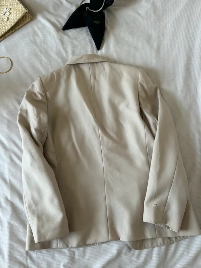 Blazer beige contrôle woolmark taille m - photo numéro 9