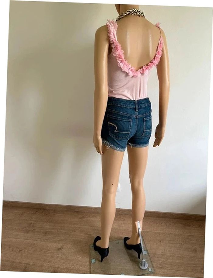 Short court bleu en jean American Eagle taille 0 TBE - photo numéro 10