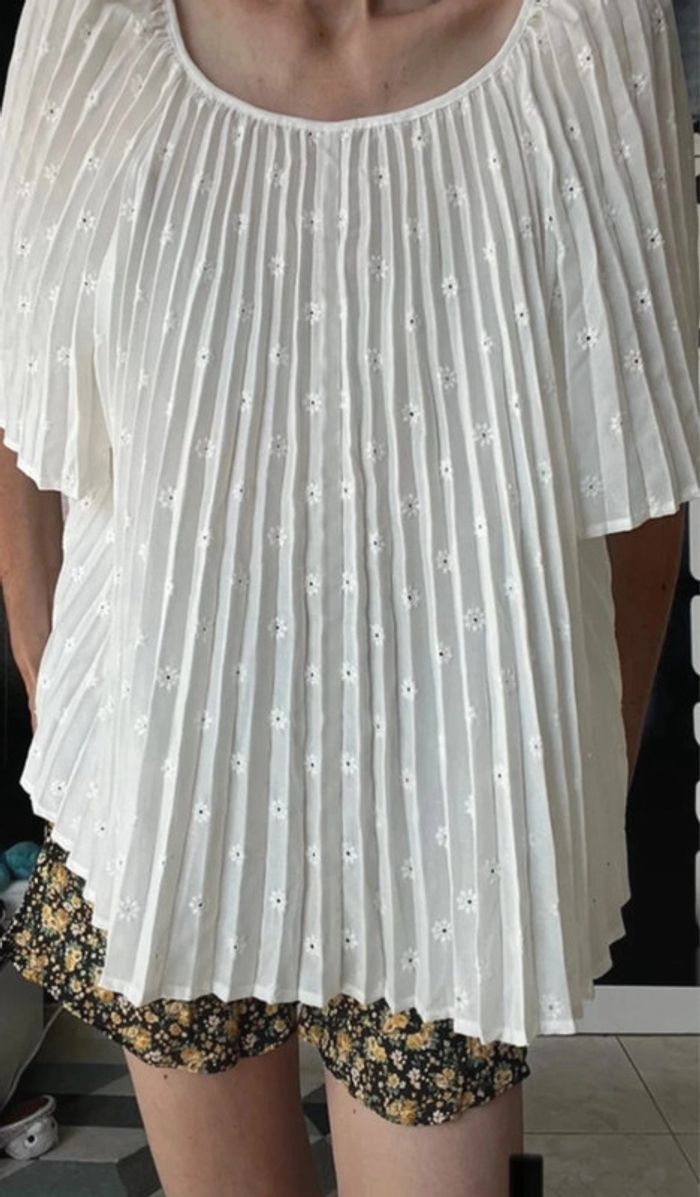 Blouse plissée brodée Romy t40 sezane - photo numéro 6