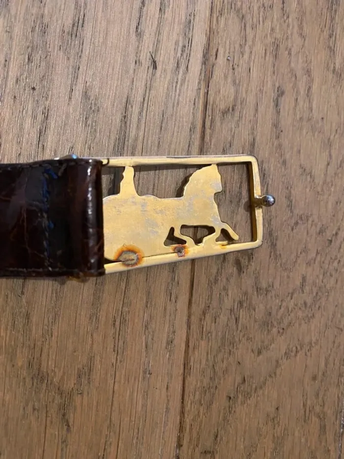 Ceinture en cuir python bordeaux Celine Triomphe vintage taille 80 - photo numéro 9
