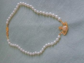 Collier vivienne westood perle or
