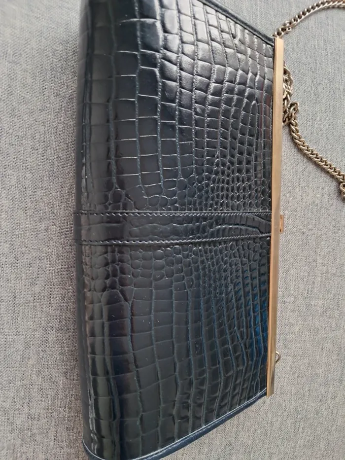 Pochette de soirée vintage croco embossé (années 70-80) - photo numéro 3