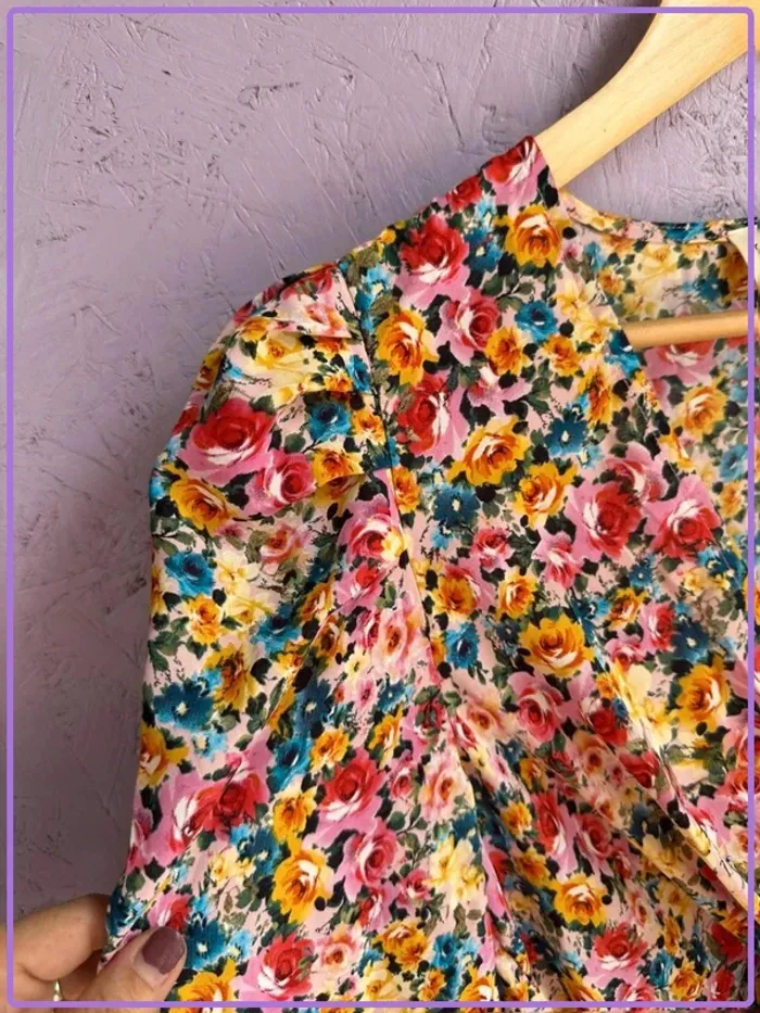 Robe Cherry Paris à fleurs - Taille S - photo numéro 2