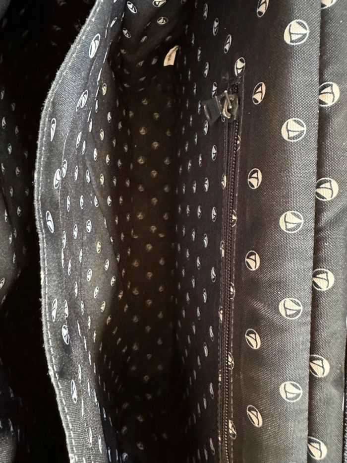 Grand cartable d’écolier vintage Tann’s édition limitée Petit Bateau bleu jaune rayé marin - photo numéro 14