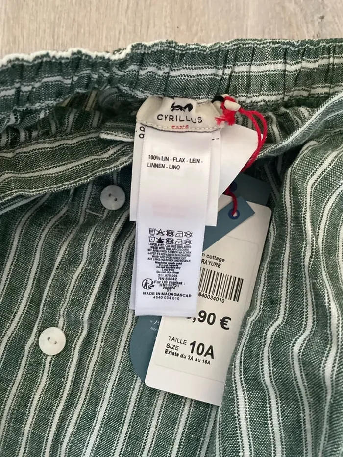 Jupe évasée Cyrillus en lin taille 10 ans Neuve Arrière élastique - photo numéro 3