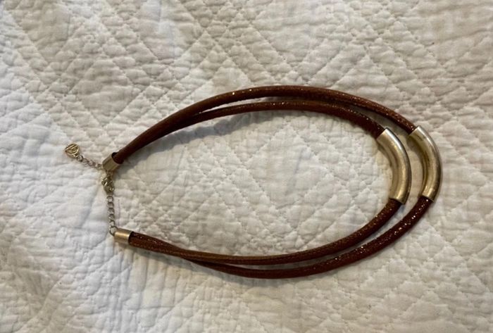 Collier breal doré et marron - photo numéro 3