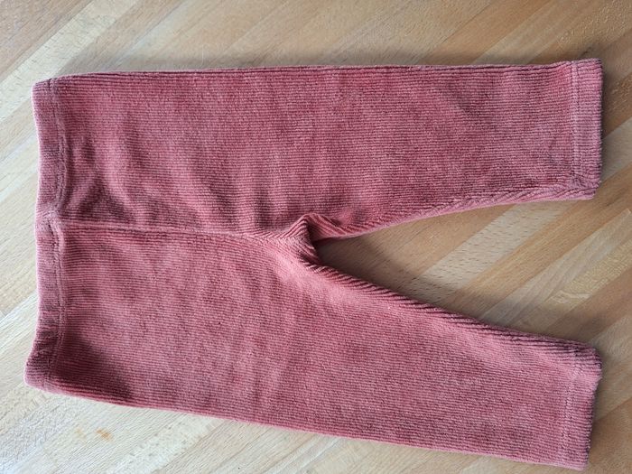 pantalon legging chaud corail saumon - bébé fille 6 mois - U - photo numéro 2