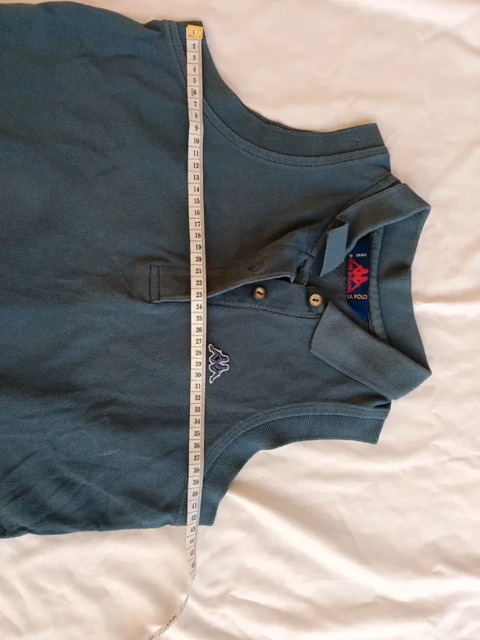Polo sans manches Kappa vintage gros bleu taille S - photo numéro 4