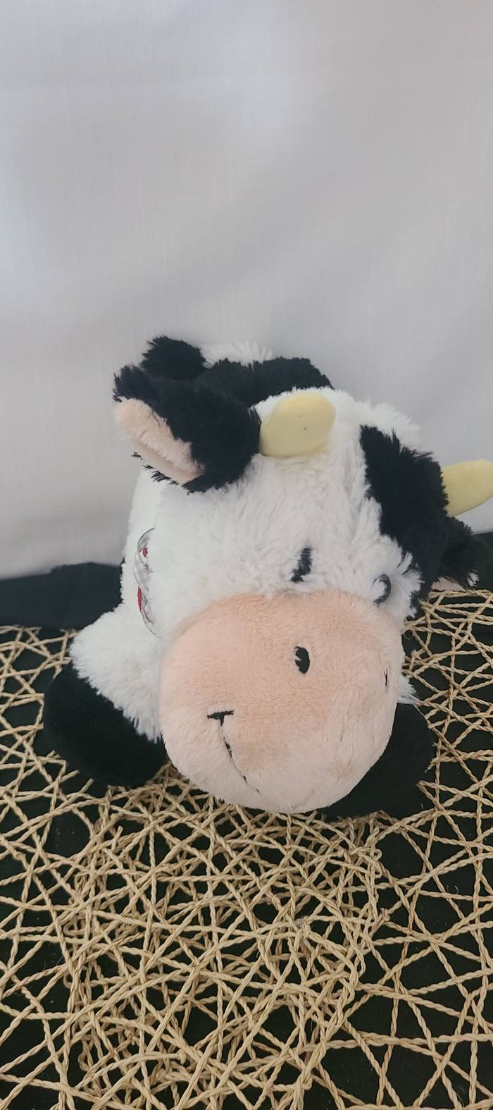 Doudou vache peluche blanche noire - photo numéro 2