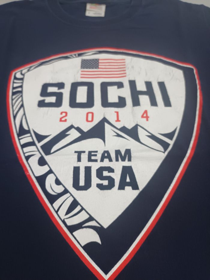Tee-shirt vintage SOCHI 2014 TEAM USA bleu taille S - photo numéro 2
