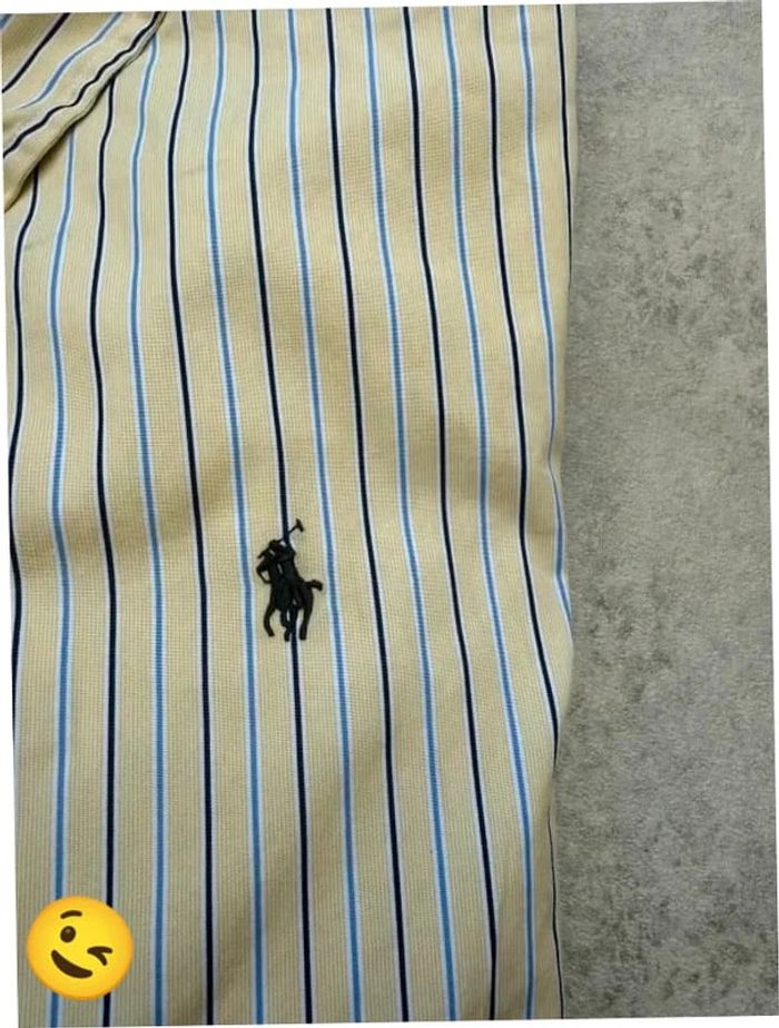 Chemise Ralph Lauren manche longue Taille L jaune Homme Men CHE20 - photo numéro 2