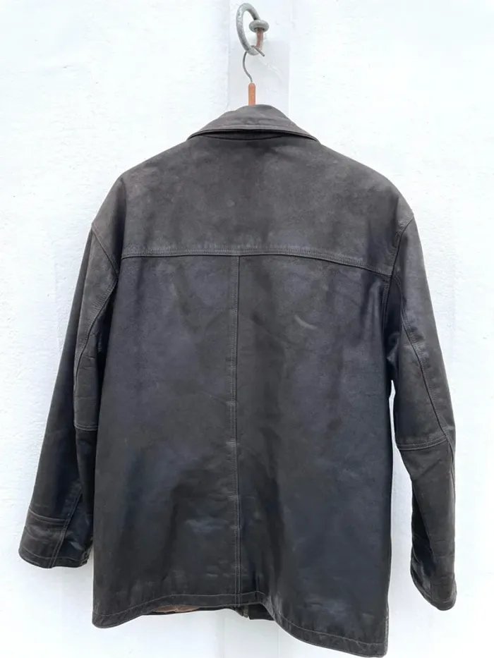 Skipper brown leather jacket veste en cuir marron vintage Mens S - photo numéro 7