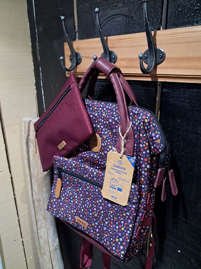 Sac à dos Cabaia taille S violet fleurs 🌸 - photo numéro 2