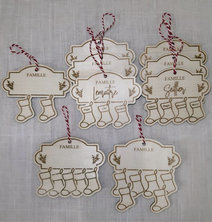 Chaussettes de Noël suspension bois