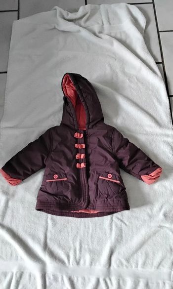 Blouson à capuche  , fermeture et scratch,  bordeaux,  poches,  Orchestra,  9 mois  71 cm