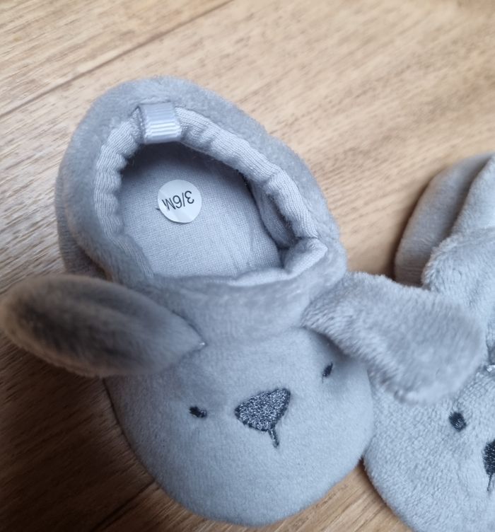 chausson souris couleur grise bebe 3/6mois - photo numéro 2