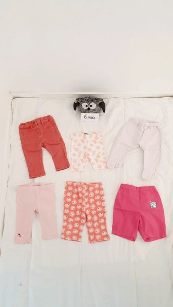 Lot de 6 pantalons et short bébé fille 6 mois