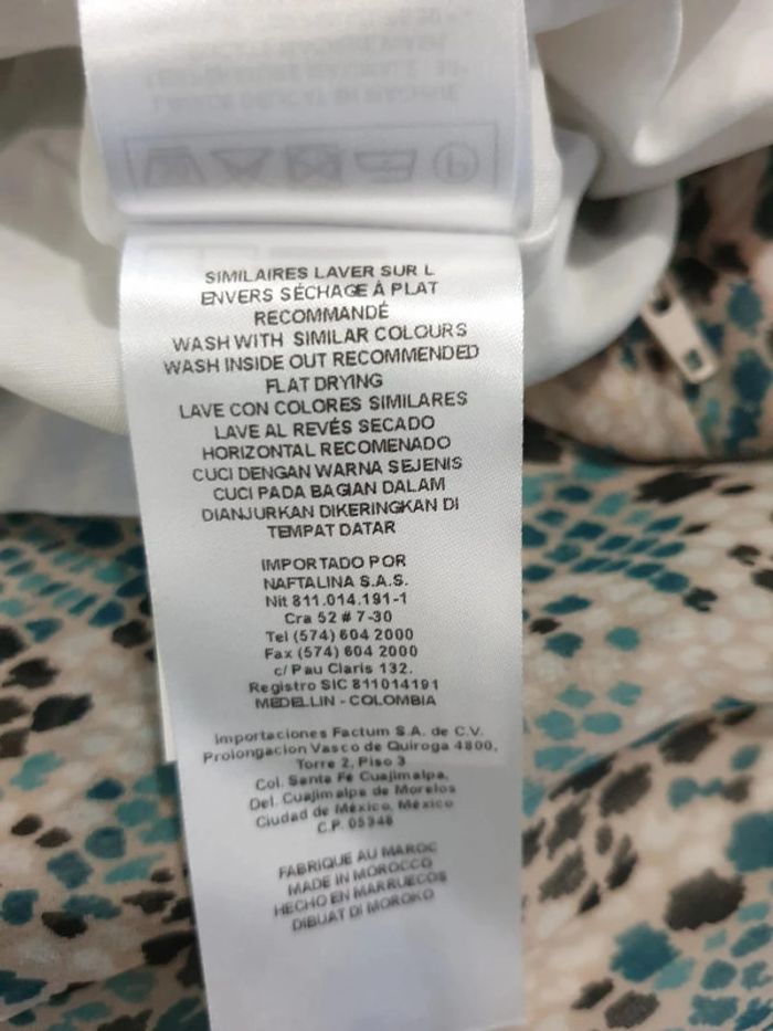 Jupe courte femme Naf Naf T38 long 46cm beige/vert/noir - photo numéro 6