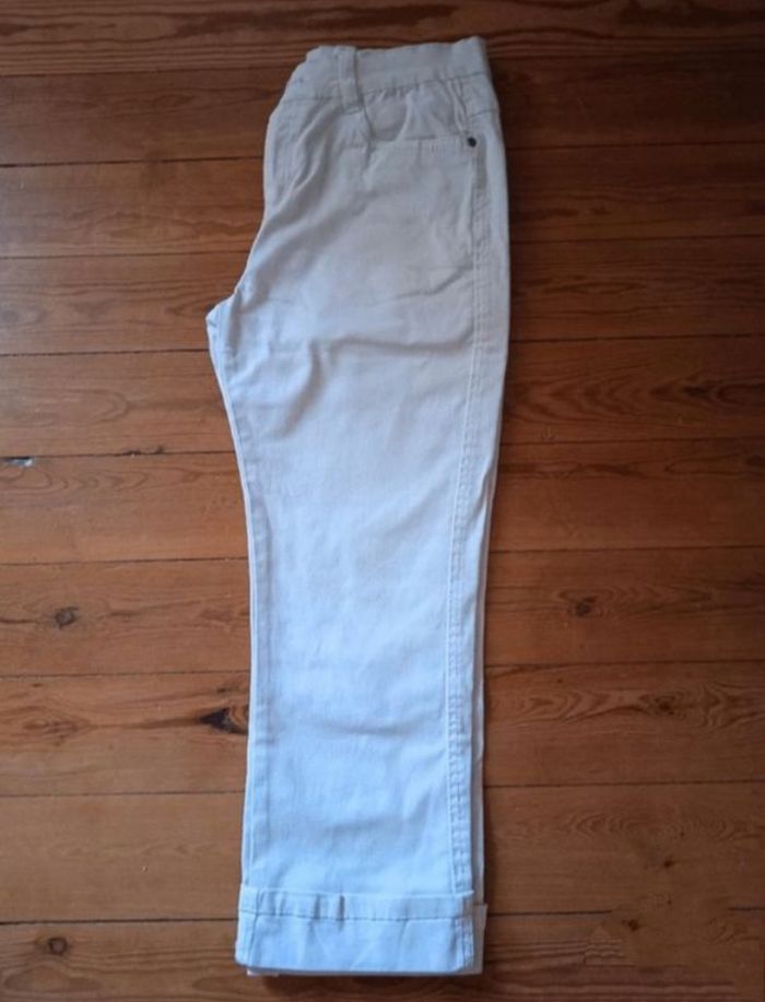 Pantacourt en jean blanc 36