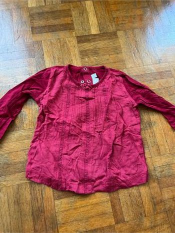 Chemise rouge bordeaux 24 mois