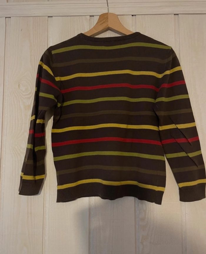 Pull marron rayé - DPAM - 10ans - photo numéro 2