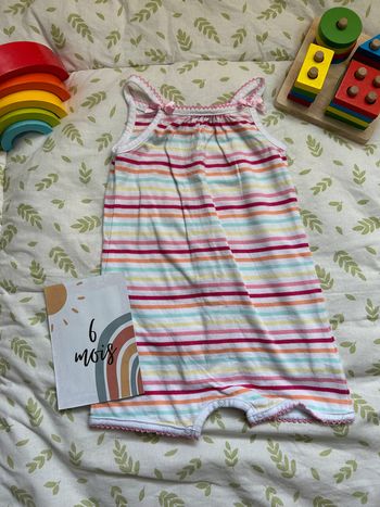 combishort blanche à rayures 6 mois kimbaloo