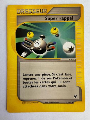 Carte Pokémon Super rappel 151/165 Expédition FR usée