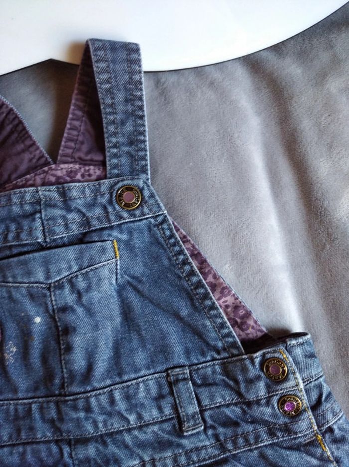 Robe jeans doublée style salopette Fille 12 mois Sergent Major 100% coton - photo numéro 4