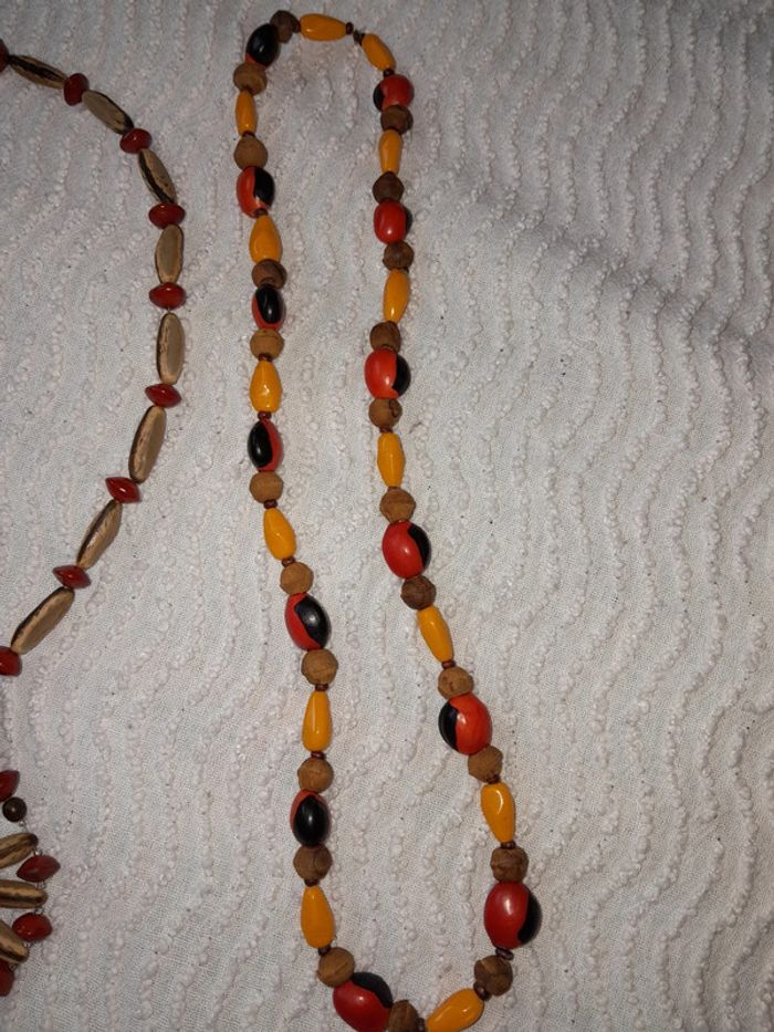 Lot collier amerindien en graines - photo numéro 3