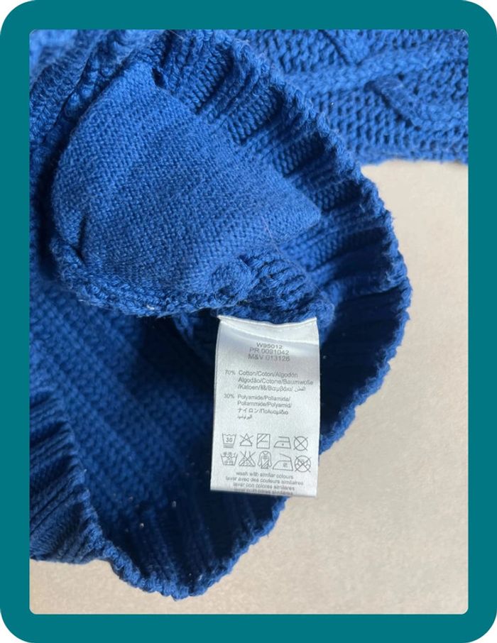 Gilet torsadé bleu électrique à col 9 mois - Little Marc Jacobs - photo numéro 6