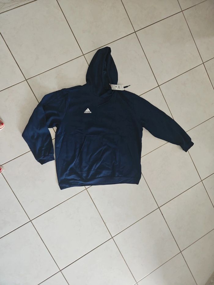 Sweat à capuche/ hoodie bleu marine Adidas Neuf - photo numéro 3