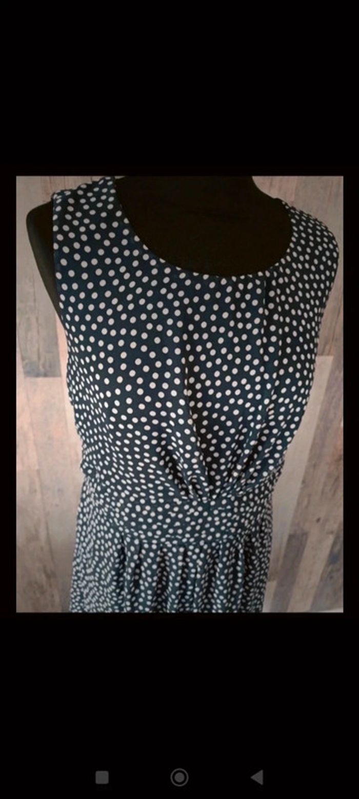 Robe à pois bleu marine paprika 44 - photo numéro 2