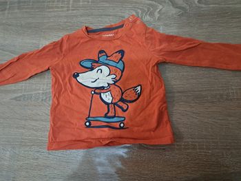 T-shirt renard orange In Extenso 12 mois
