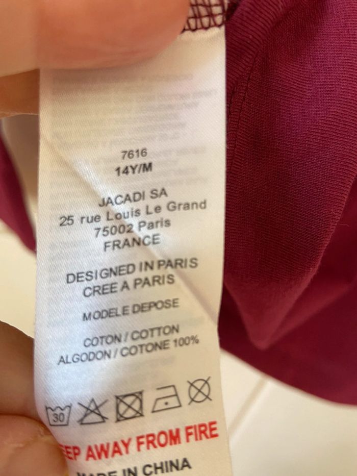 Tee-shirt manches longues neuf Mademoiselle Jacadi prune 14 ans - photo numéro 5