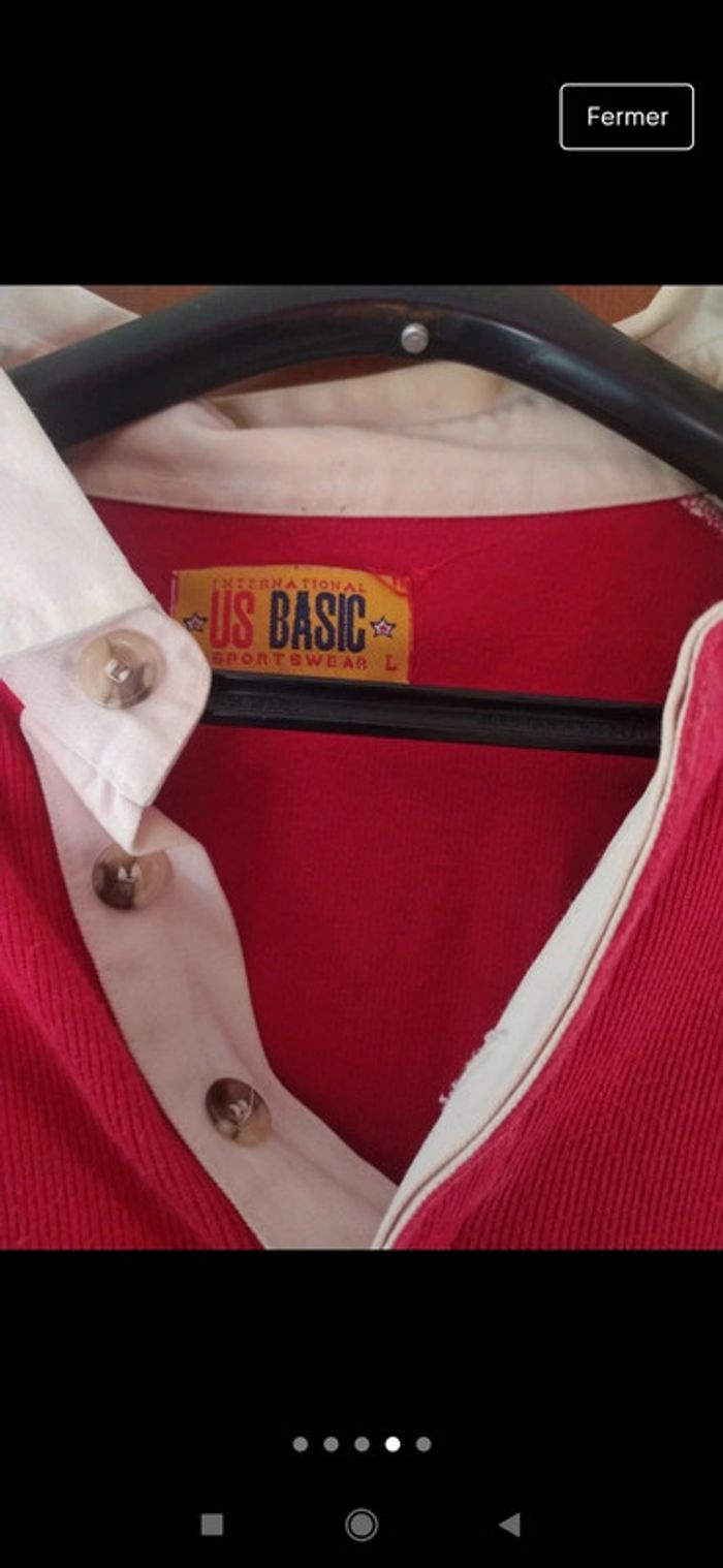Polo vintage rouge avec col taille L oversize championnat du monde handball - photo numéro 3