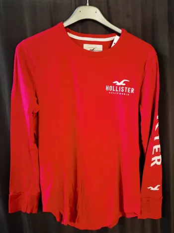 332858 tee-shirt ML rouge garçon XS Hollister
