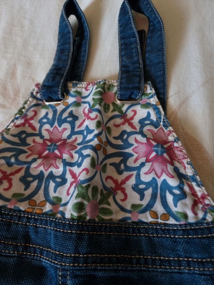 Robe courte jeans fleurs - photo numéro 4