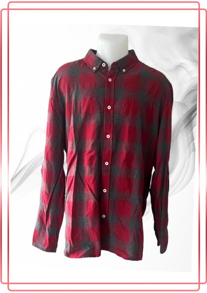 Chemise à carreaux rouge et grise – Mustang – XL