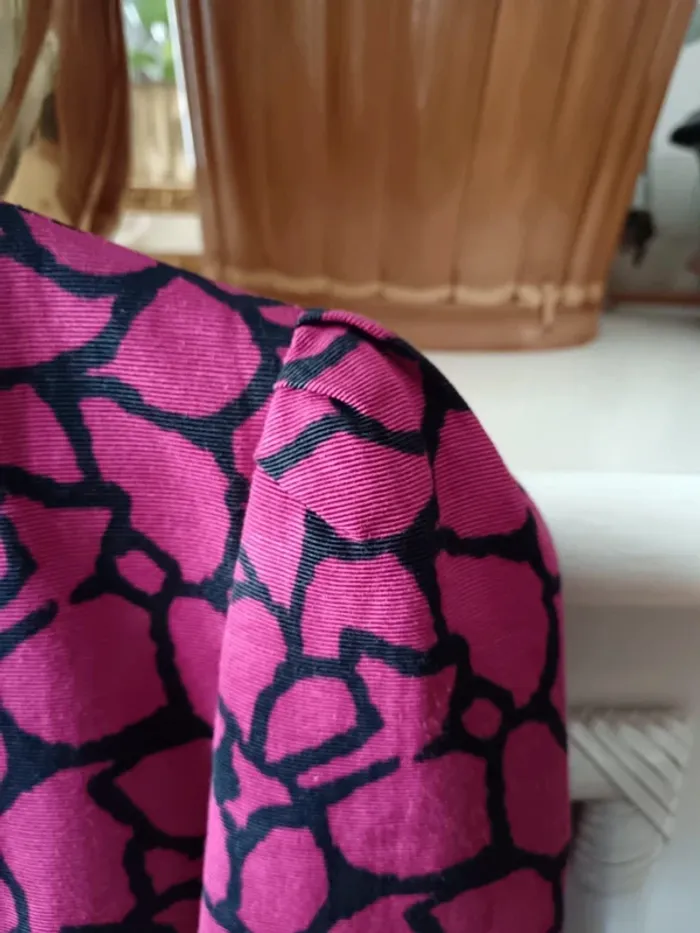 Veste courte vintage rose et noir t.36 à 40 - photo numéro 6