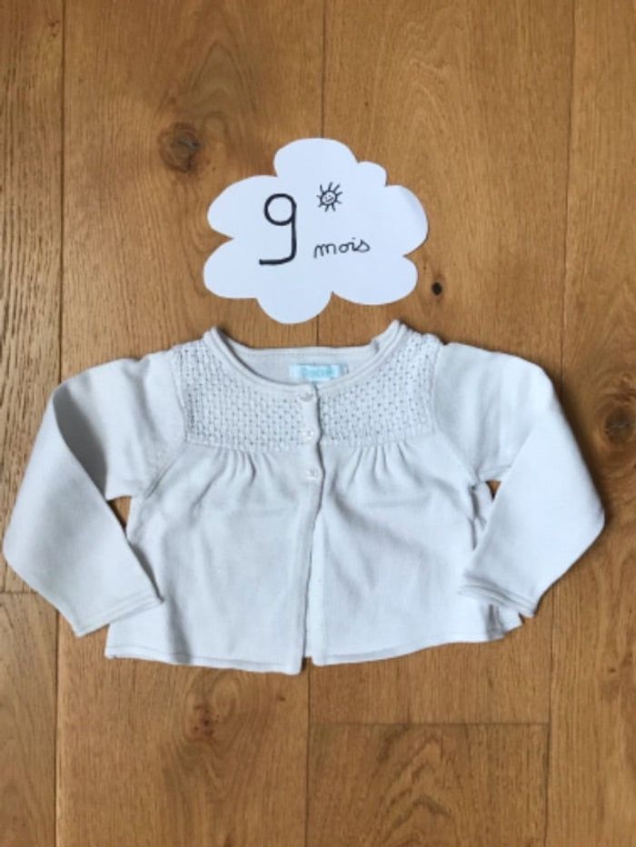 Gilet okaidi blanc 9 mois