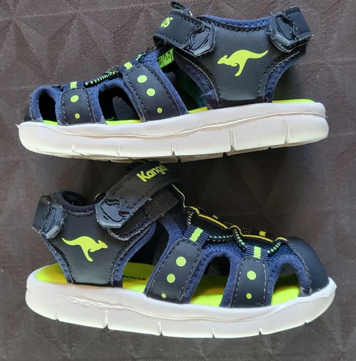Sandales 23 Kangaroos bleues et jaunes