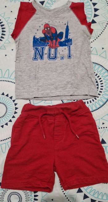 Ensemble short + débardeur Spiderman - 3 ans