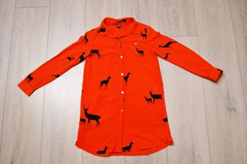 Tres belle Robe tunique orange et noir. 8 ans fille. Kiabi