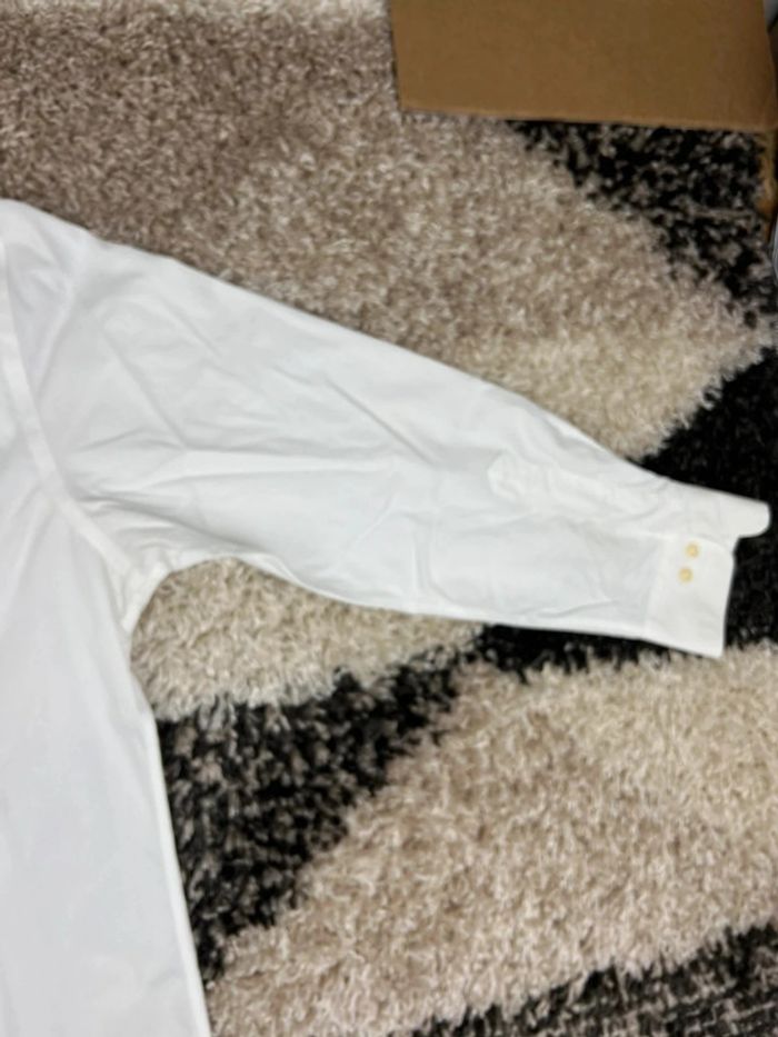 Chemise Ralph Lauren blanche logo brodé blanc nouvelle collection style old money taille L - photo numéro 12