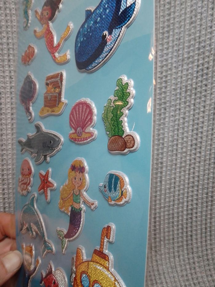 Autocollants Stickers Glitter bubble "Sirène" - photo numéro 5