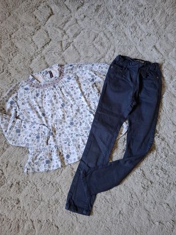 Magnifique ensemble jeans et blouse 7/8 ans 🌺 sergent major 🌺 excellent état